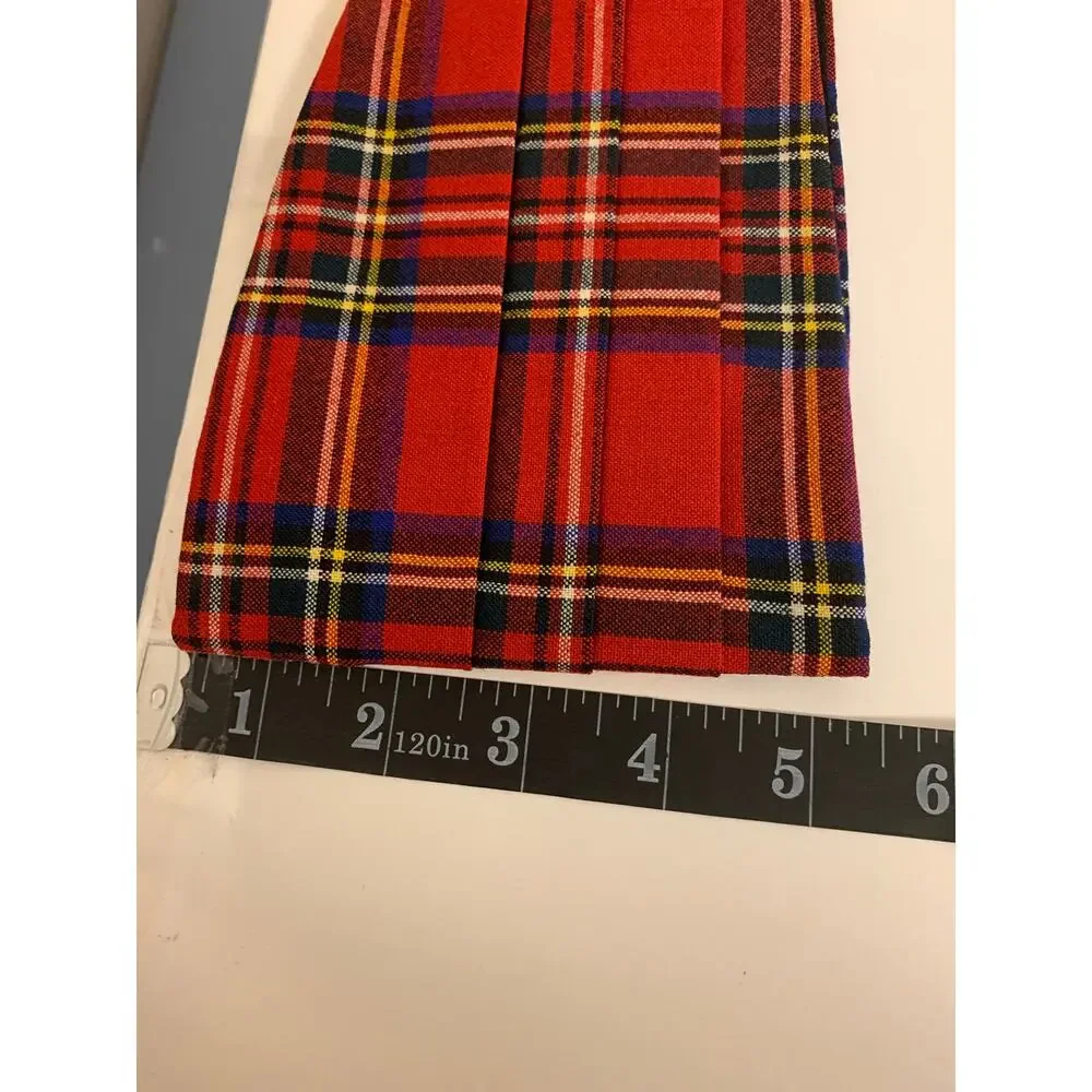 J.H.Buckingham & Co London Red Tartan Cummerbund Vintage Pleated Formal